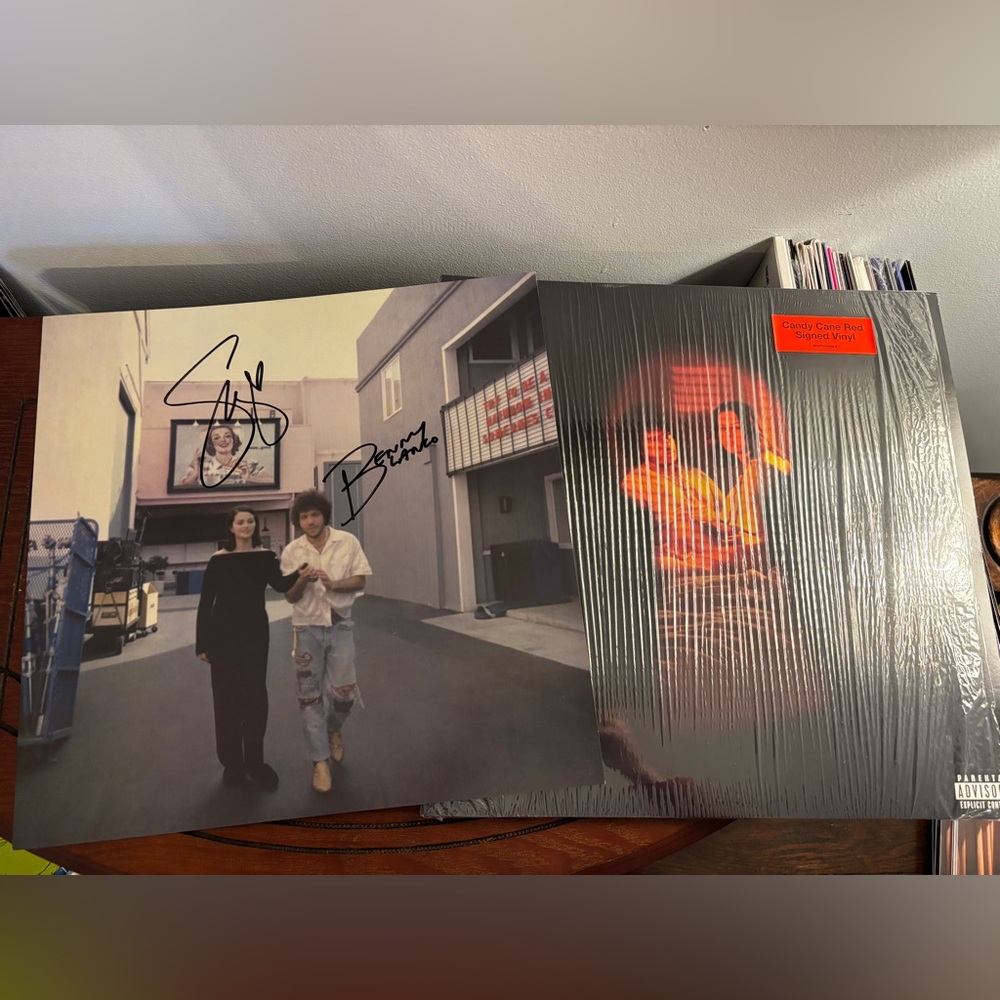 Signed Selena Gomez I said I love You First Candy Cane Red Vinyl Autograph